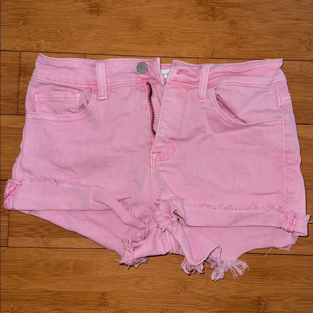 Altar'd State Pink Jean Shorts